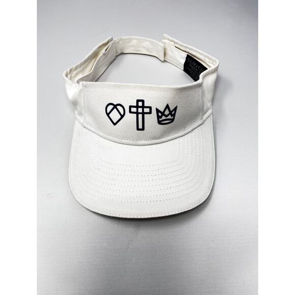 Heart Cross Crown White Visor Pre-Owned in great condition - Picture 1 of 5